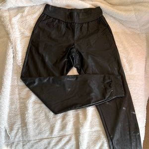 Faux leather joggers